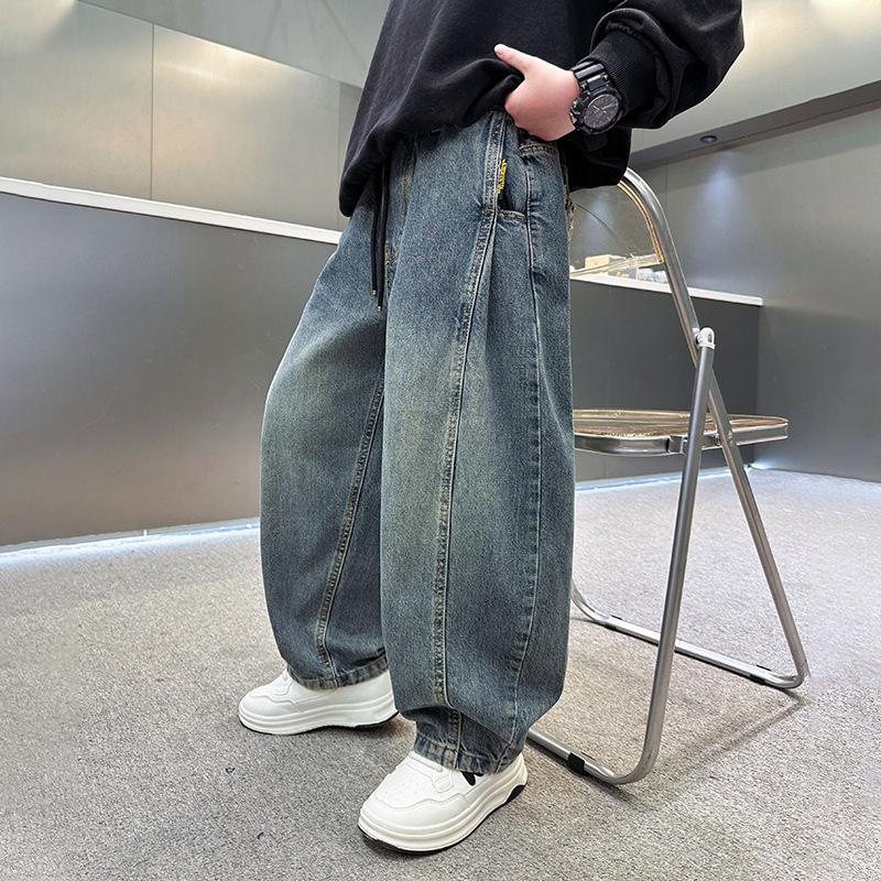 

Модные джинсы для мальчиков 2025: Крутой весенне-осенний стиль для детей и подростков 140cm (for height ~130cm)