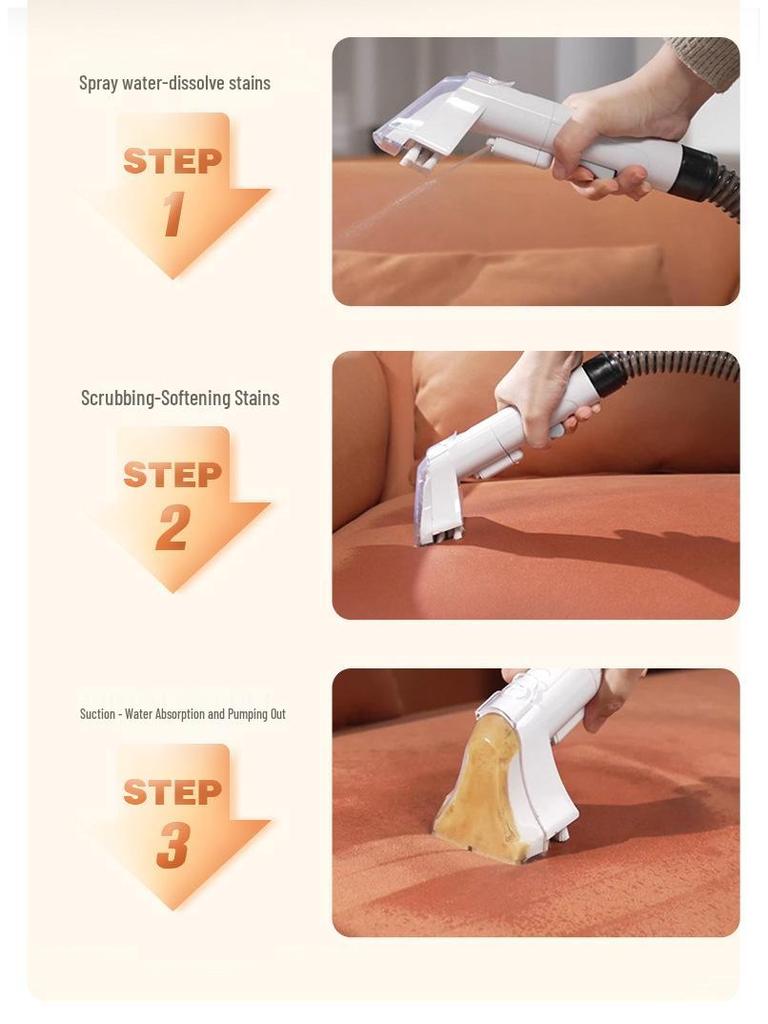 Yili 6318 Čistič látek na pohovky, závěsy a koberce: Odstraňování skvrn a vysávací systém