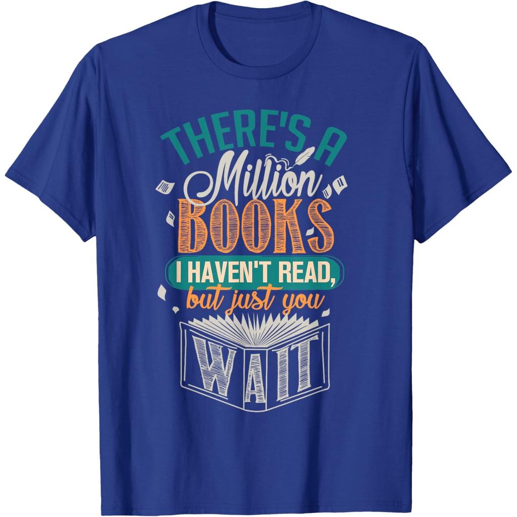Million Books I Haven't Read Funny Graphic Tee Shirt Casual Crewneck T-Shirt for Men