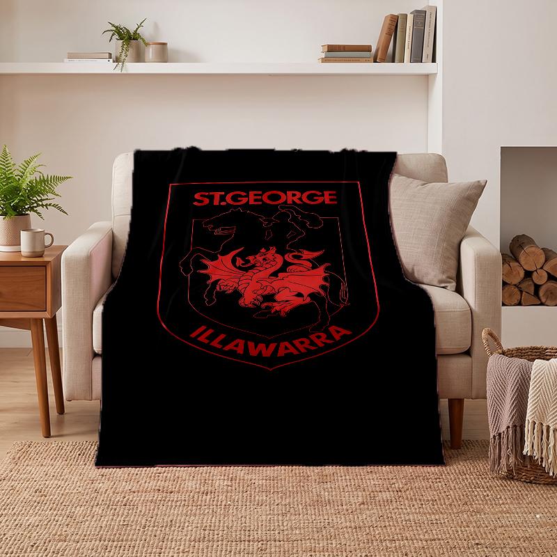 St George Illawarra Dragons Soft Warm Flannel Blankets Comfortable Blanket for Home Decoration Gifting
