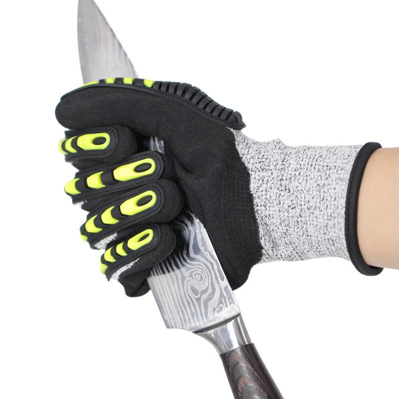 Level 5 Cut-Resistant Shock-Absorbing Anti-Impact HPPE Gloves for Petroleum, Mining, and Construction