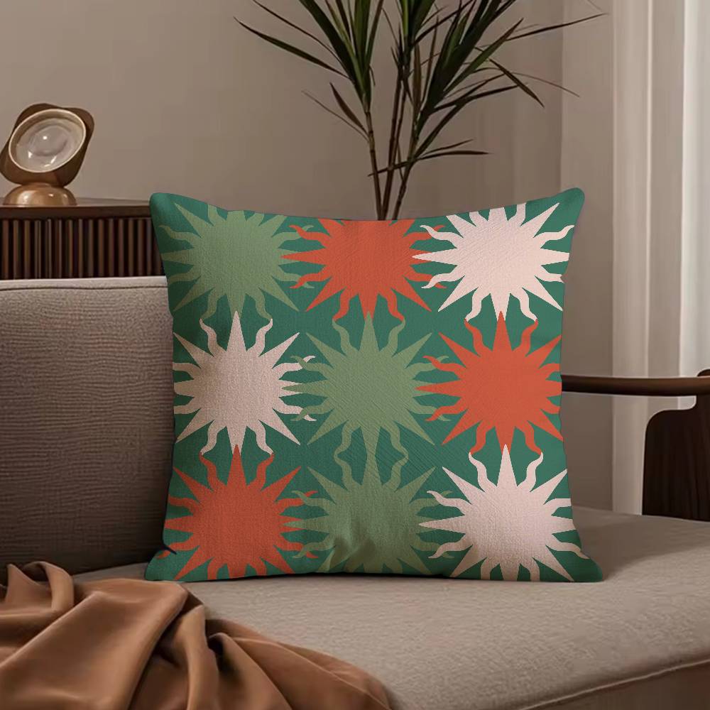Fashion Bohemia Green Pillow Case Anti-dustmite Pillowcase Invisible zipper silky short plush Sofa cushion cover