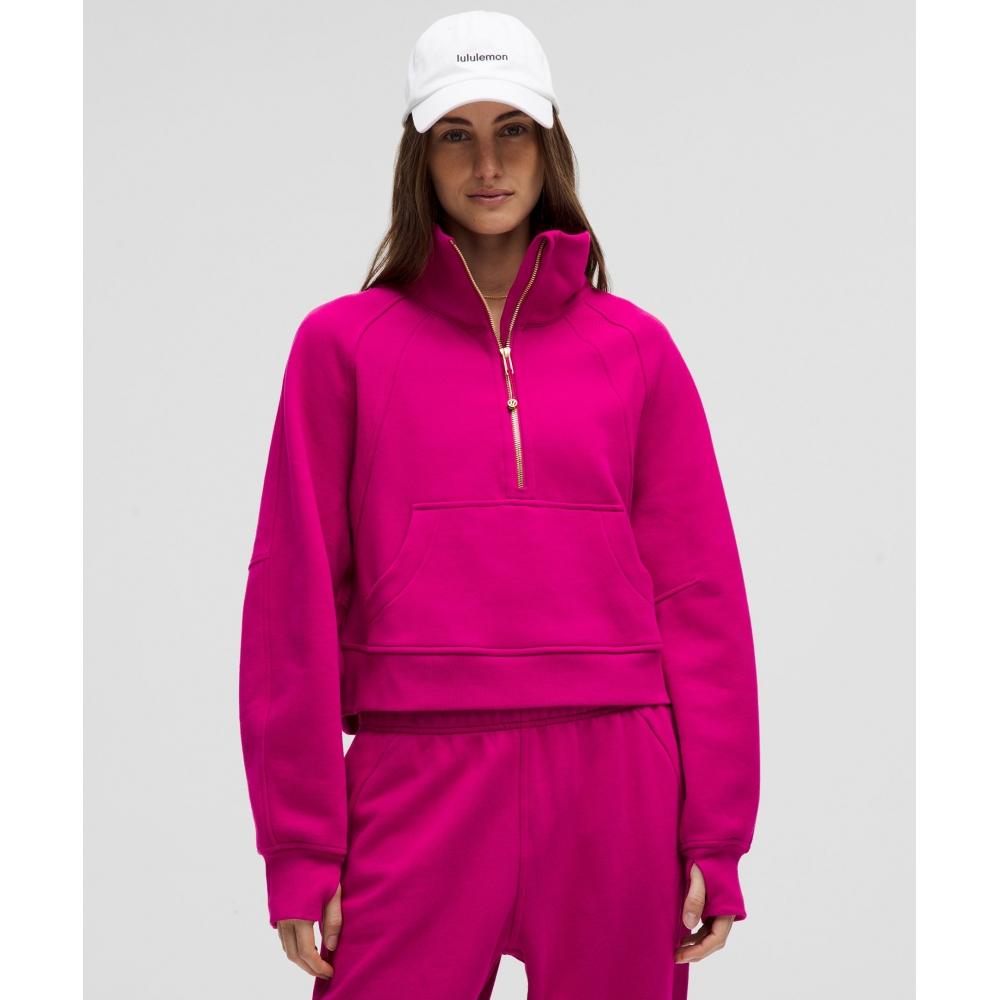 

Lululemon Scuba Oversized Funnel Neck Half Zip Ripened Raspberry Gold XL/XXL