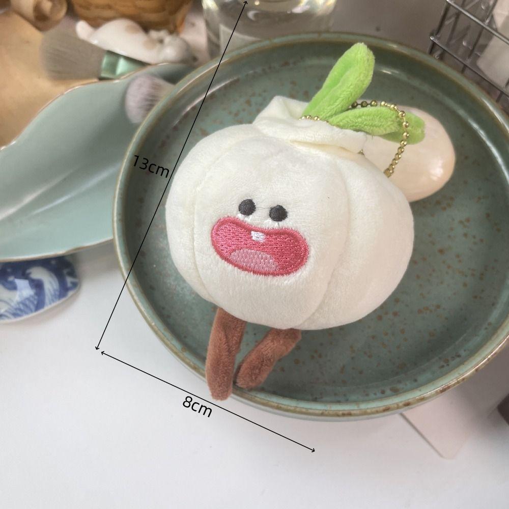 Cute Funny Vegetable Keychain Plant Key Ring Garlic Pendant Garlic Plush Doll Backpack Pendant
