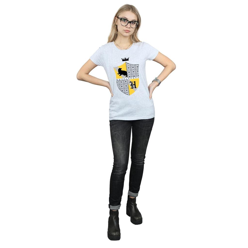 Harry Potter Womens/Ladies Hufflepuff Shield Cotton T-Shirt