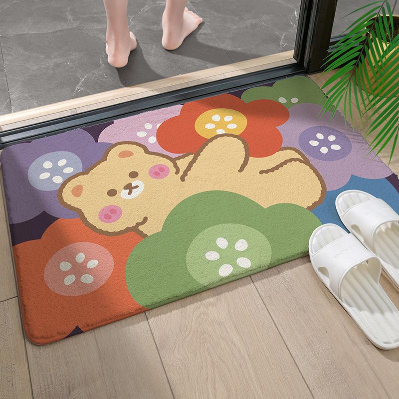 Entrance Mat Washroom Toilet Door Moisture-wicking Non-slip Pad Home Fine Bedroom Toilet Rug Durable Durable Useful