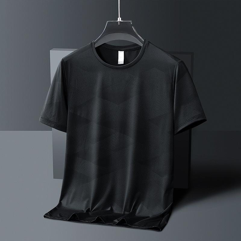 

Ice Silk Round Neck T-shirt Medium Fashion Casual Cool Short-sleeved T-shirt For Men 2XL