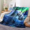 Polar Bear Print Flanellen Deken, Hoge Kwaliteit Comfortabel voor Alle Seizoenen, Woondecoratie, Warmte en Comfort, Perfect voor Kerstcadeaus