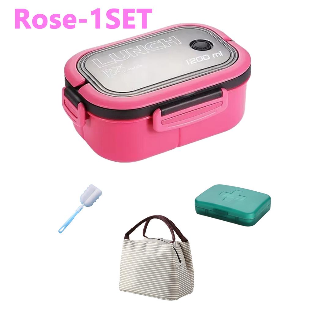 Simpatica scatola per il pranzo per bambini scomparti Microwae Bento Lunchbox Bambini Kid Scuola campeggio esterno Picnic Contenitore per alimenti portatile