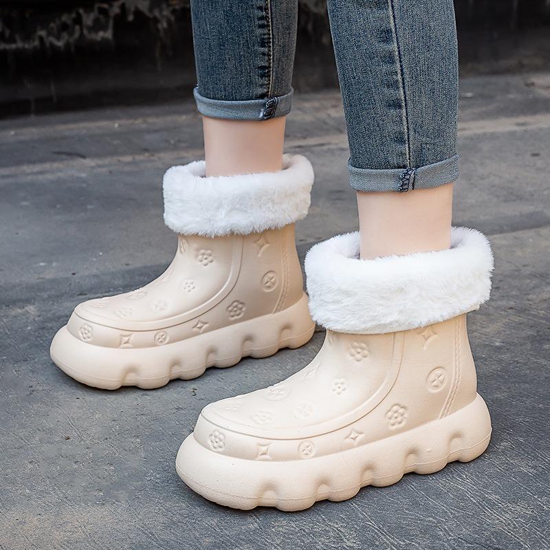 Platform Rain Shoes Women's Waterproof and Non-slip New Spring Fashion Outer Wear Water Shoes Women's Medium Rain Boots