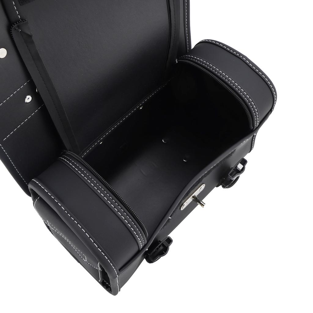 Tail Bag Pu Side Saddlebag Pannier Luggage Pouch Storage For Motorbike