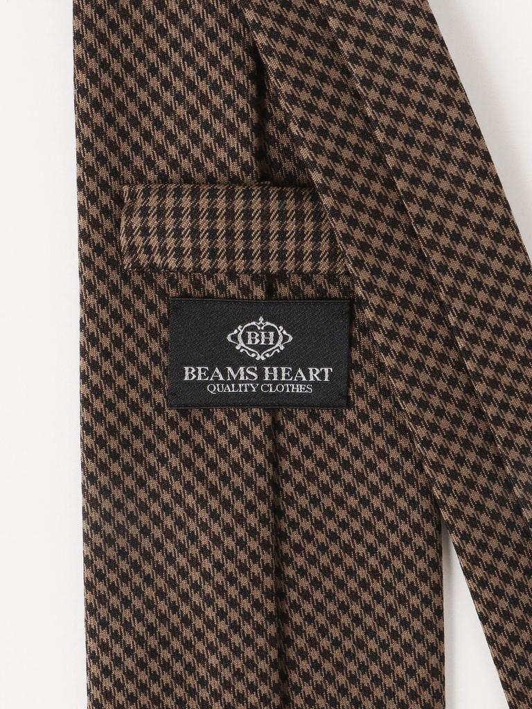 [BEAMS HART] Washable Gun Club Check Necktie for Men, Brown, Free Size, 414417549940388