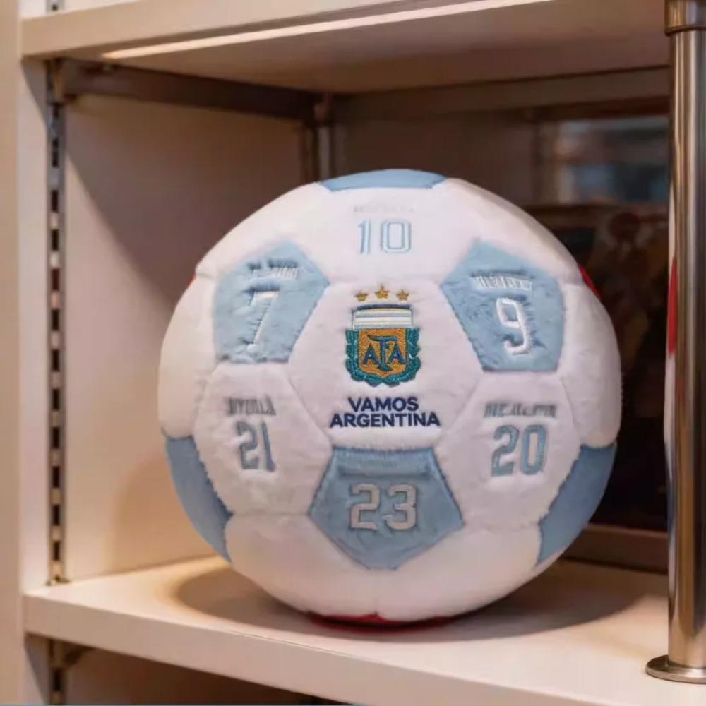 Mingie de Fotbal de Pluș Echipa Națională a Argentinei Semnătură Replica Messi Imprimată, Produs Licențiat Autentic
