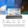 Drahtlose Wetterstationsuhr, digitales Thermometer-Hygrometer mit Wettervorhersage und Mondphasen-LED-Thermometer-Hygrometer