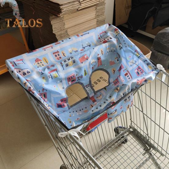 Baby Shopping Cart Cover Cartoon Print Heavy Duty Foldable Waterproof Machine Washable Kids Toddler Infant High Chair Grocery Cart Seat Cover