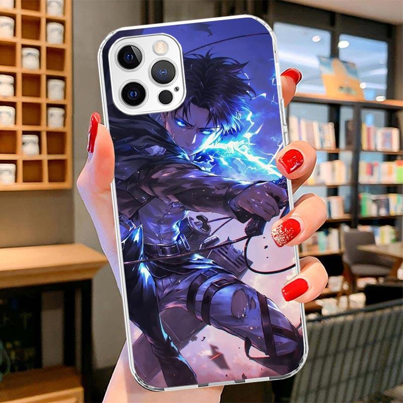 A-Attack on T-Titan Levi Cover Phone Case For iPhone 16 17 Air 15 14 Pro Max 16E Phone Case 13 Mini 12 11 7 SE 8 Print Pattern F