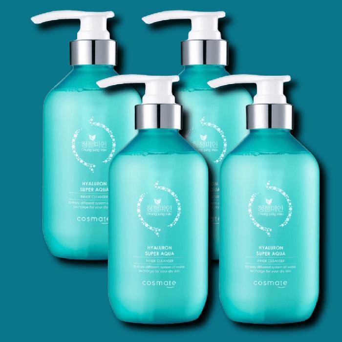 Chung Jung Miin Hyaluronic Acid Feminine Cleanser Super Aqua 500ml 4-pack, Mildly Acidic, Pregnant Women (30223549)