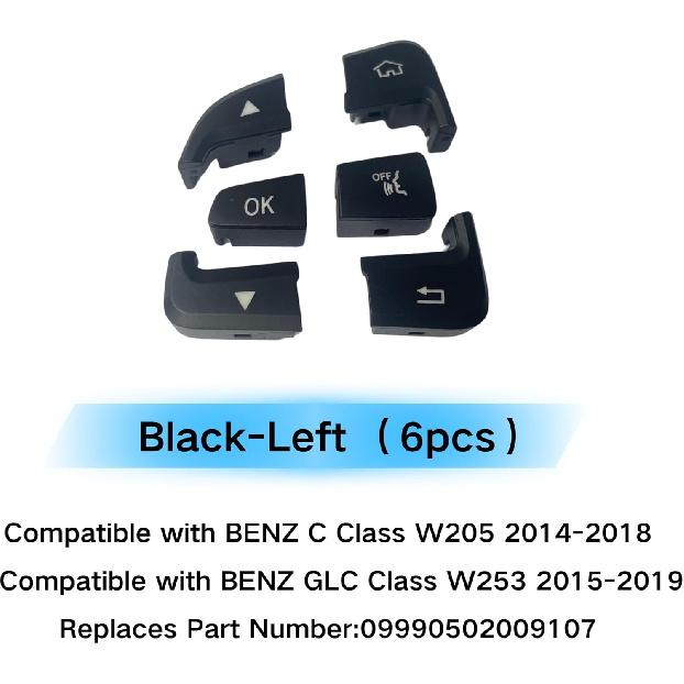 Car Steering Wheel Button Cover Replacement for Mercedes Benz C Class 2014-2018 GLC Class 2015- W205 W253 C180 C200 C300 GLC260 GLC300 Voice Audio