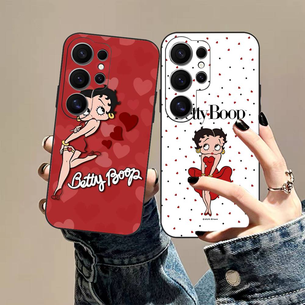 B-Betty-Cute-Boop Phone Case For Samsung S 24 Fe 25 Ultra Plus 20 Lite 21 30 22 23 24 22 Ultra 5G Fundas