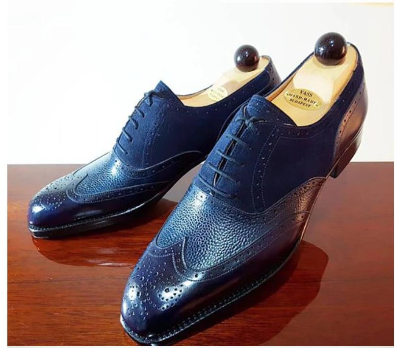 Four Seasons Men's Splicing Business Casual Retro Large Size Youth Wedding Leather Shoes