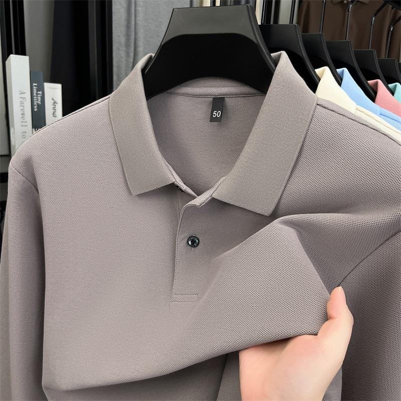 100% Pure Cotton High-quality Men's Long Sleeve Polo Shirt Autumn Fashion Simple Original Design Luxurious Golf T-shirt
