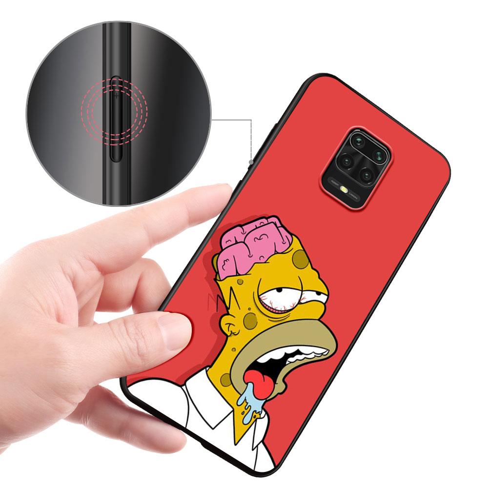 The Simpson Cute Case for Xiaomi Redmi Note 10 8 8T 9 10S 11S 11 7 12 12S 11E 13 Pro Plus Soft TPU Black Phone Cover
