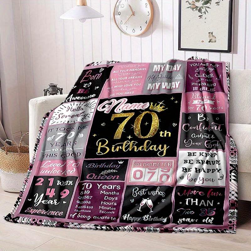 70Th Birthday Style Customize Your Name Blanket Warm Comfortable And Soft Blankets Are Suitable For Home Lunch Break Blanket Office Sofa Sofa Gift To