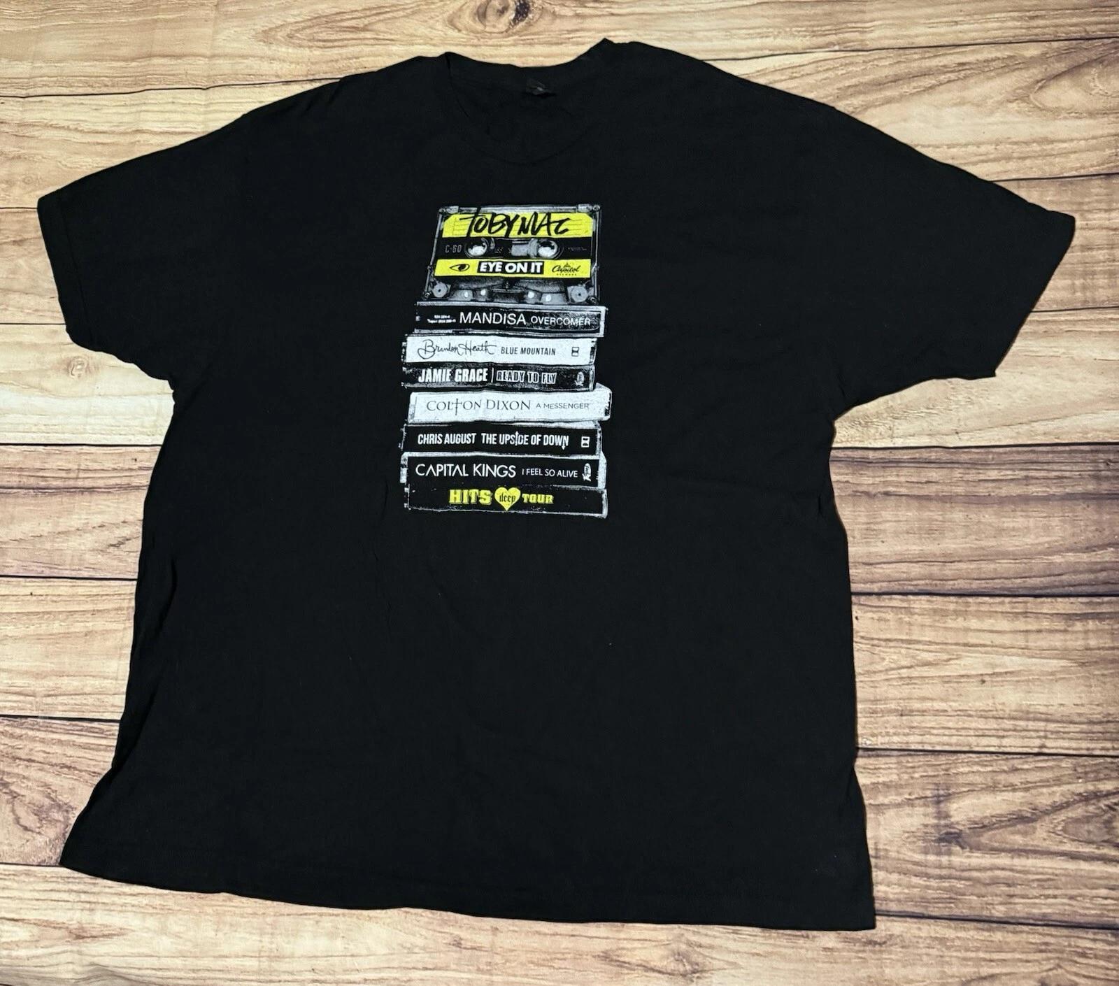 

Toby Mac Hits Deep Tour Concert T-Shirt Cassette Style Graphic Size 3XL XXXL 3XL