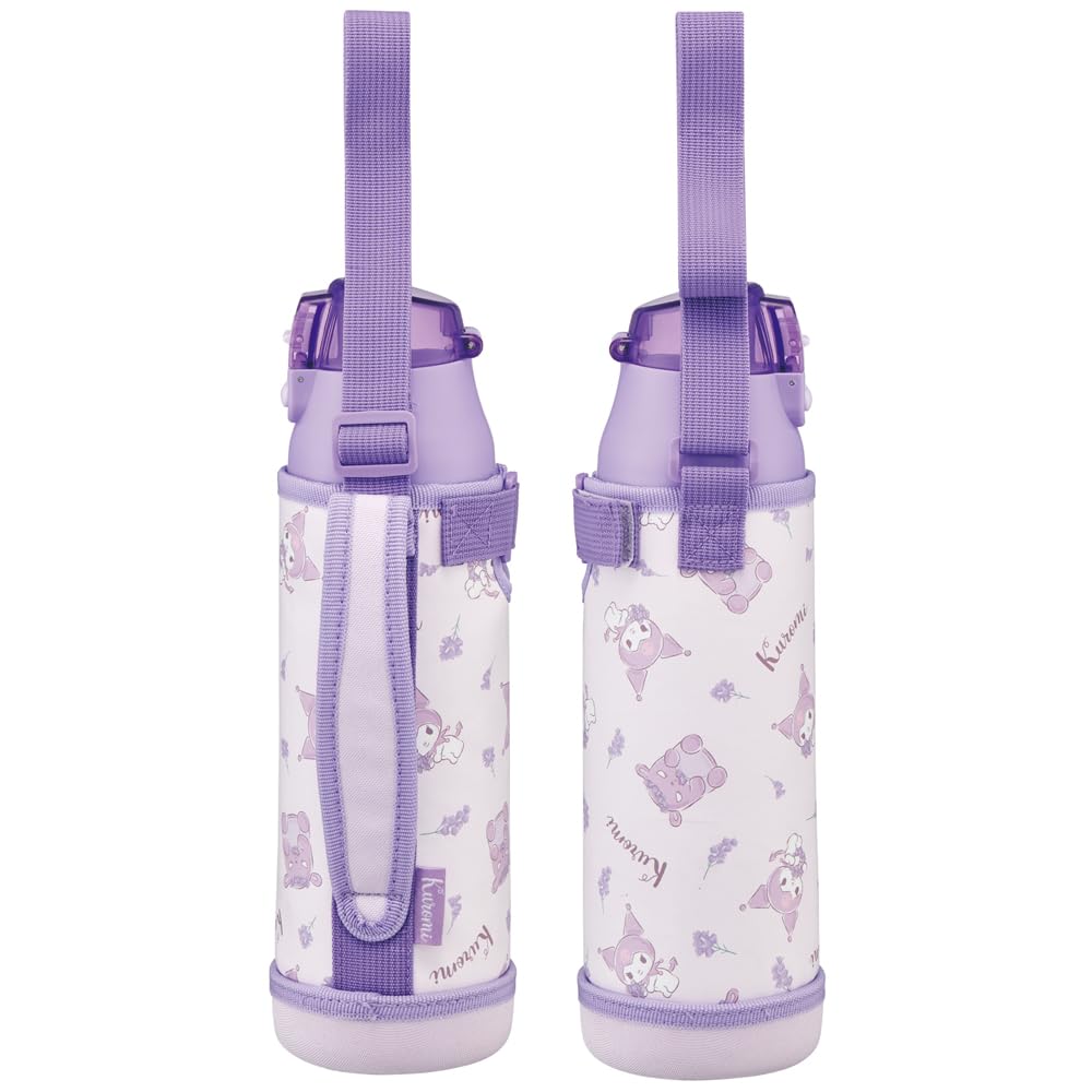 Bouteille d'eau potable Skater Sports Bottle Direct 990 ml avec couvercle de bouteille Couronne de fleurs Kuromi Sanrio KSDC10S-A