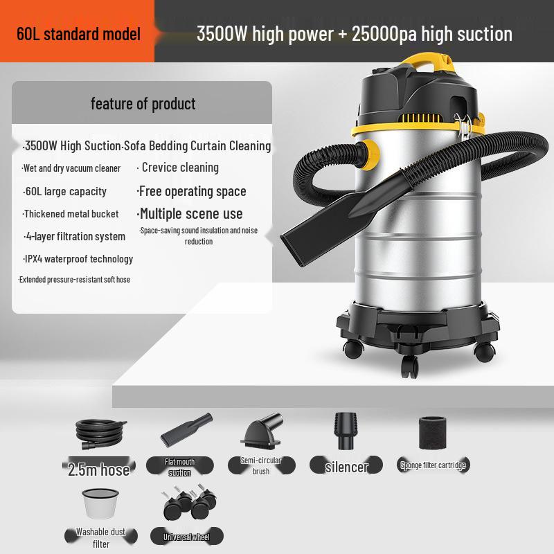 High-Suction Vacuum Cleaner for Home, Grout, and Car Cleaning
