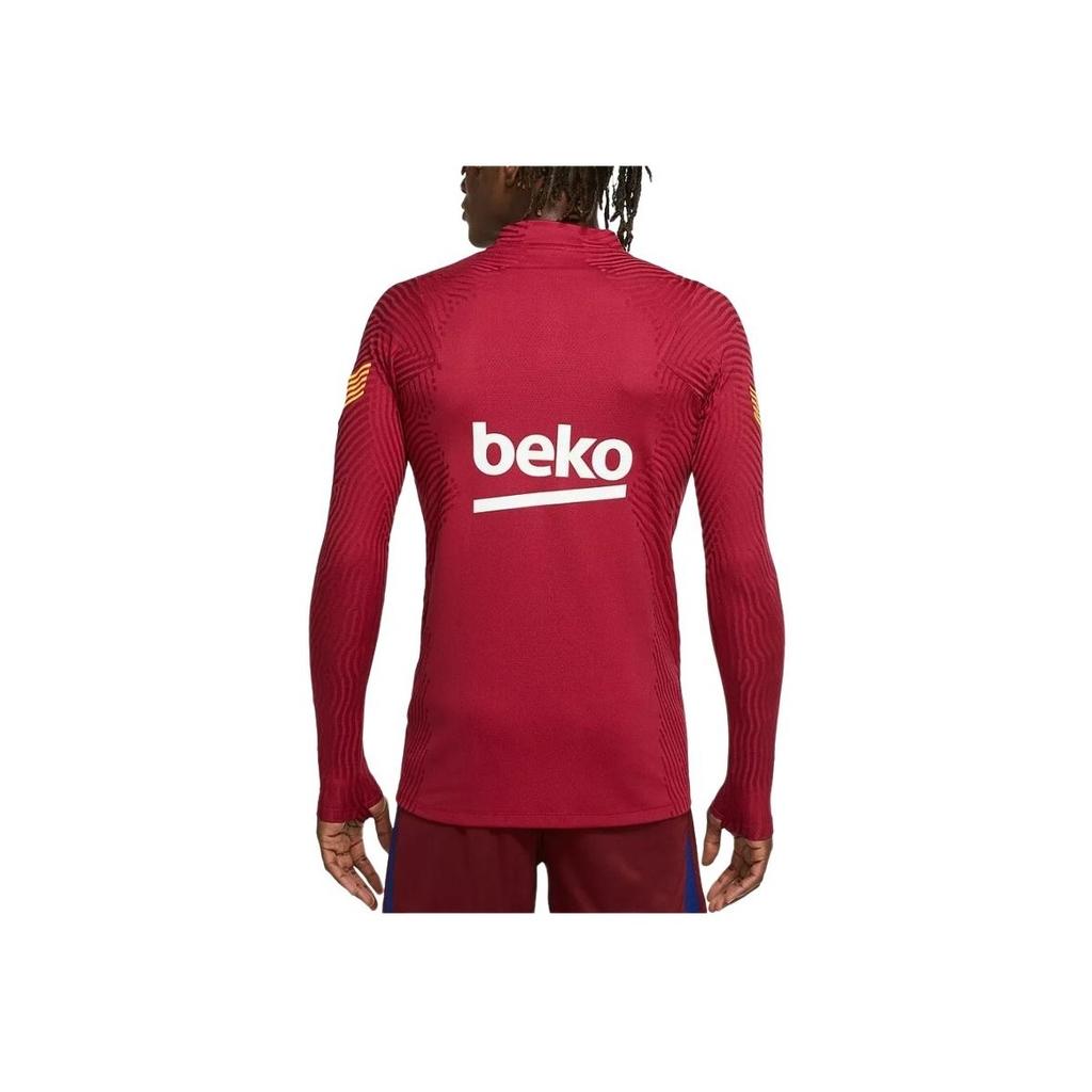 Nike Striped Half-Zip Long Sleeve VaporKnit Barcelona Player Version Jersey Men Tops Red CD5968-621