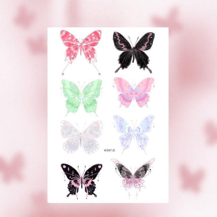 Waterproof Realistic Butterfly Tattoo Sticker – Small, Fresh, Aesthetic Cartoon Style, Long-Lasting, Personalized Colors