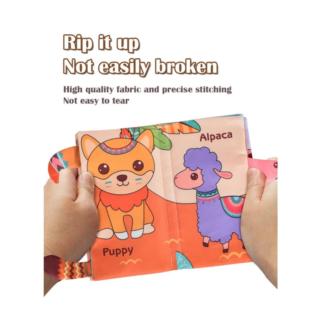 Baby Books Montessori Toys Waterproof  Soft Cloth Books 3D Animal Cognitive Infant Early Learning Educational Fabric Books Toys