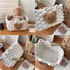 Ins Kawai Desktop Storage Basket Korean Bear Cotton Linen Woven Basket Cute Cosmetics Makeup Sundry Storage Basket Organizer Box