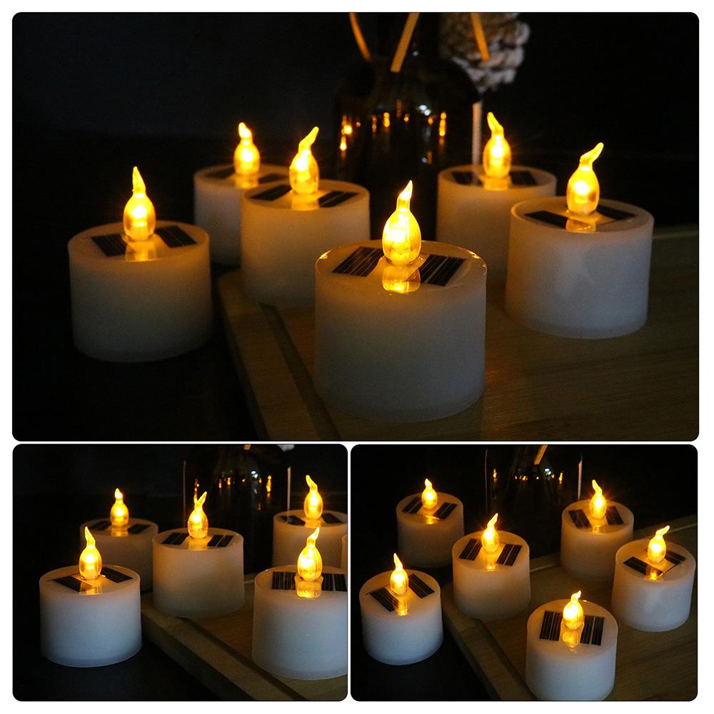 Solar Lights LED Candle Flameless Lamp Waterproof Solar Tea Light Rechargeable Garden Candle Lights for Party Home Decor