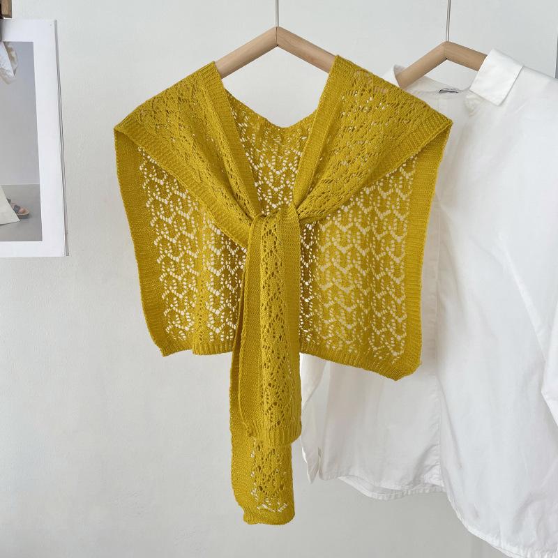 Sommer dünner Schal durchbrochenes High-End-Außenkleid kleines Schulterschal klimatisierter Raum Schulter Wollstrick kleine Weste