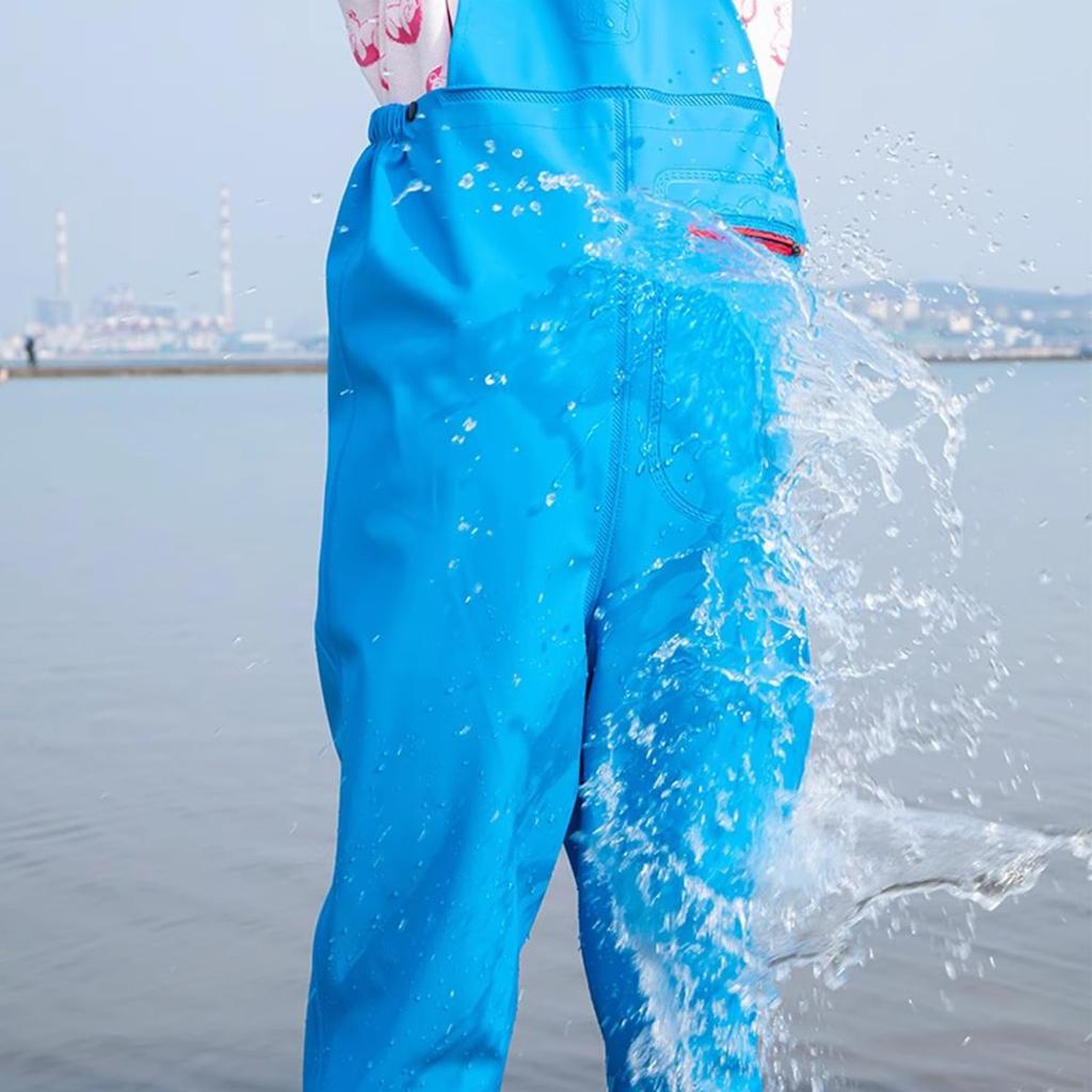 VicBre Lange Wasserdichte Hose mit Schulter Leicht Verletzungsarbeit Sand Aquarium Fußlänge Kinderwathose, Rutschfest, Taille, Träger, An/Aus, Prävention,