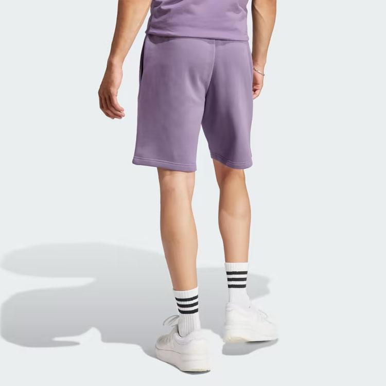 Adidas All Season Fleece Shorts Solid Color High Waist Drawstring Casual Shorts Men Shorts Purple IJ6900