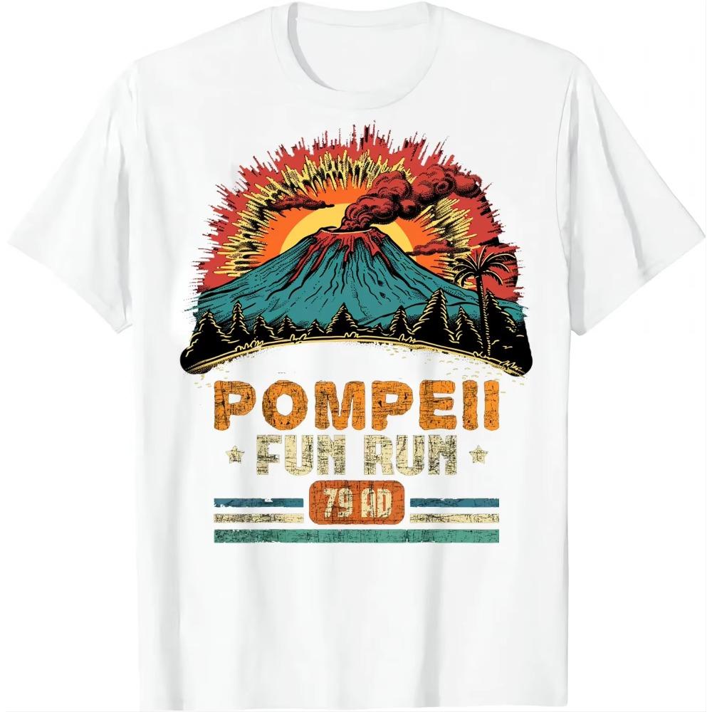 Pompeje Zábavný běh - Geografie Vulkánolog Vulkánologie Tričko Streetwear Vintage Tričko Camisetas