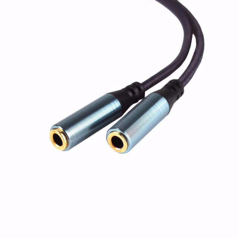 3.5MM Jack Plug Y Splitter Audio Stereo Extension Earphone Headphone Extension Cable