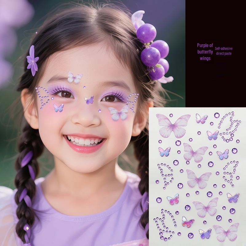 Blue Star Diamond Face Stickers: Adhesive Rhinestone Designs for Tear Eye Makeup, Perfect for Music Festivals.