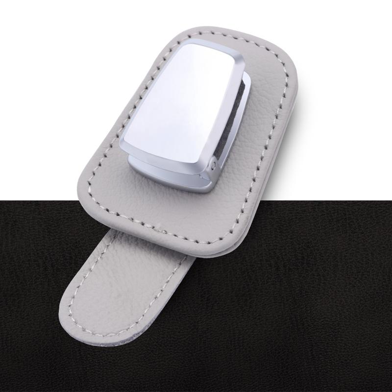 Car glasses clip leather alloy can be noted for custom LOGO car accessories