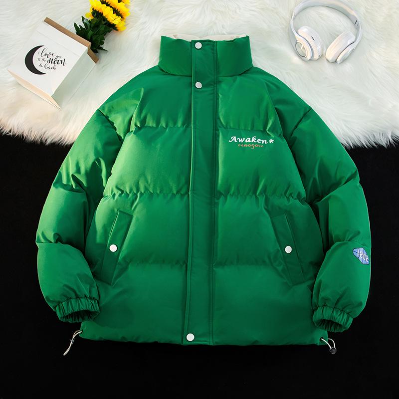 

Зимняя хлопковая куртка с воротником-стойкой, свободное повседневное теплое пальто, куртка с хлопковой подкладкой XXXXL зелёный