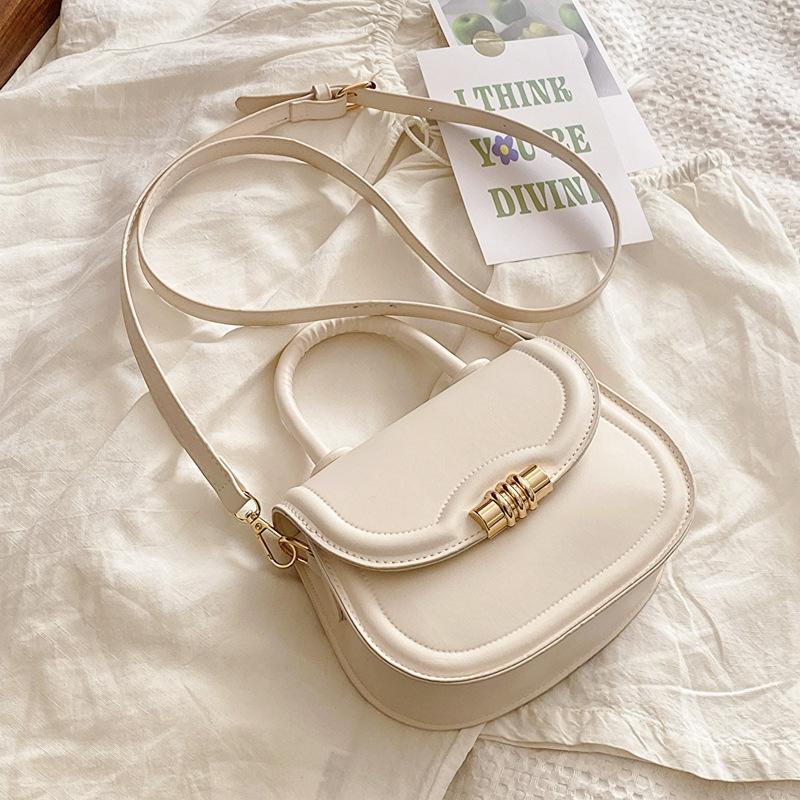 Простая Текстура Модная Сумка Весна Плечо Сумка-Седельная Сумка Женская бежевый
