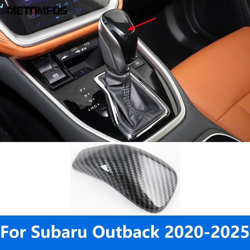 For Subaru Outback - 2024 2025 Carbon Fiber Gear Shift Knob Head Cover Trim Sticker Interior Accessories Car Styling