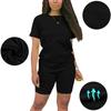 Women's 2 Piece Casual Sports Solid Color Suit Short Sleeve Top And Pants Set