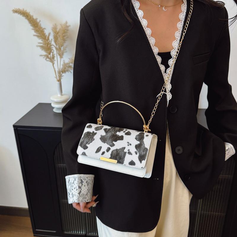 Yogodlns Women PU Leather Small Handbag Cow Print Crossbody Shoulder Bag for Work Daily Shopping Travel Phone Purse