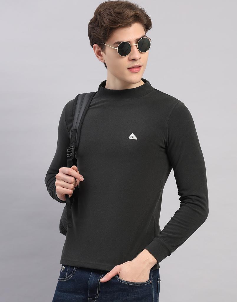 Monte Carlo Men's Regular Fit Solid Round Neck Full Sleeve Tshirt