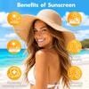 Sun Protection Cream Moisturizing UV Defense Lightweight Sunscreen Lotion Non Sticky Formula for Face Body Beach and Summer Travel