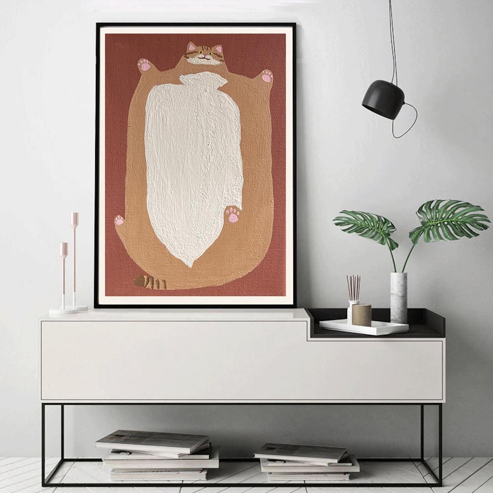 Funny American Fat Cat Art Plakáty Roztomilý mazlíček Obrazy na plátně Moderní zvířecí nástěnné obrazy do obývacího pokoje Domácí dekorace